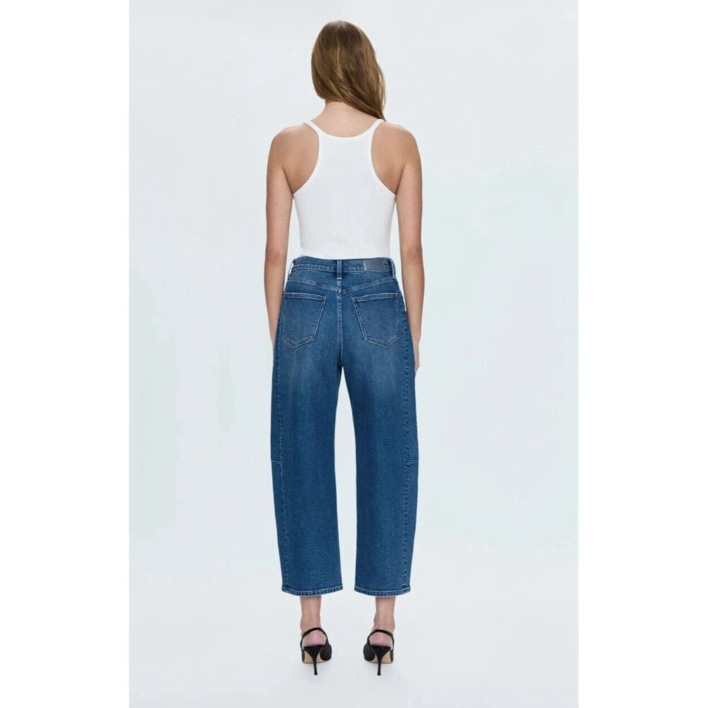 Pistola Women's Size 28 Eli High Rise Arched Leg Denim Jeans Barrel Leg